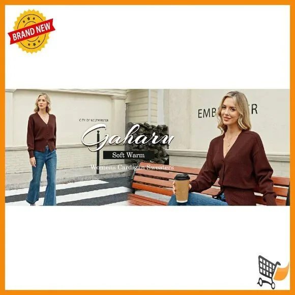 Long Sleeve V-Neck Peplum Cardigan Knitted Button Top Women's Sweater - Picture 8 of 8